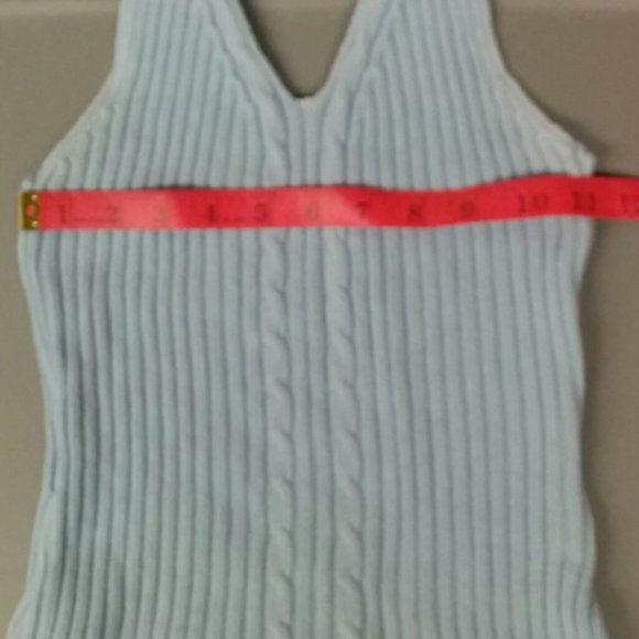 Cotton light blue knit top XS-S - Picture 3 of 6